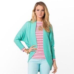 Lilly Pulitzer Cabrina Open Front Wrap Cardigan Sweater Wool Cashmere M/L
